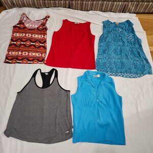 Various brands womans summer tops total 5 size Large